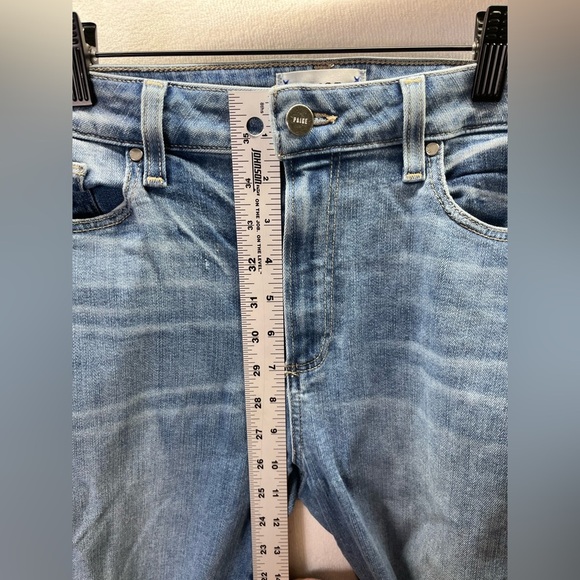 Paige Hoxton Ankle Distressed Jeans Womens 30 waist Blue Stretch Denim 2158 - Picture 5 of 9